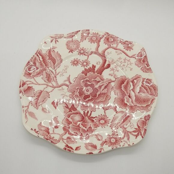 Johnson Brothers ENGLISH CHIPPENDALE RED/PINK Square Salad 7" Plate - Picture 6 of 8